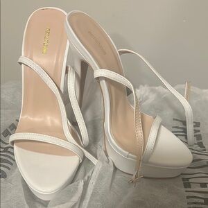 White Strappy Heels